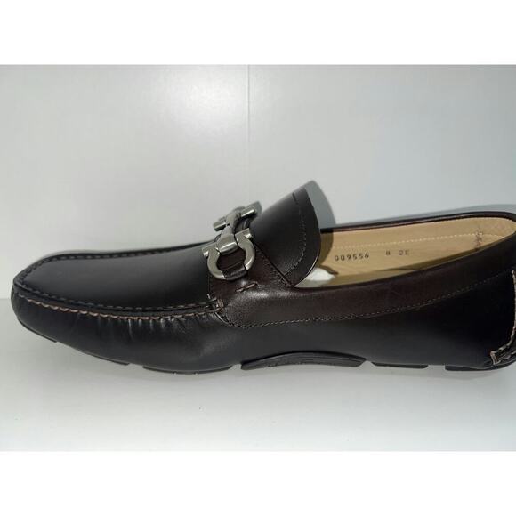 Salvatore Ferragamo Men's Dark Brown Leather Bit Loafers - Picture 2 of 5